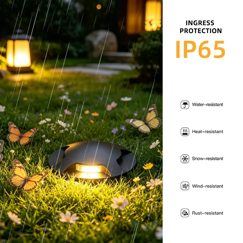 Outdoor Multi-Purpose LED Step Lighting Fixtures Waterproof Ground-Mounted Aluminum Lamp Body Built-in Shield Embedded Lights