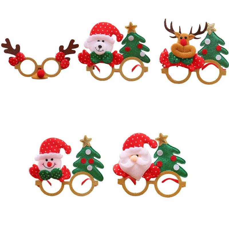 

Christmas Glasses Frame Cute Eyeglasses Fun Festive for Holiday Xmas Party Decoration Props Toddlers Adult Toys Ceative Gifts