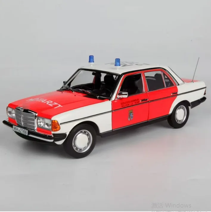 Norev 1/18 para Benz 200 1984 ambulancia de emergencia modelo fundido a presión coche rojo blanco juguetes regalos Hobby exhibición colección adornos