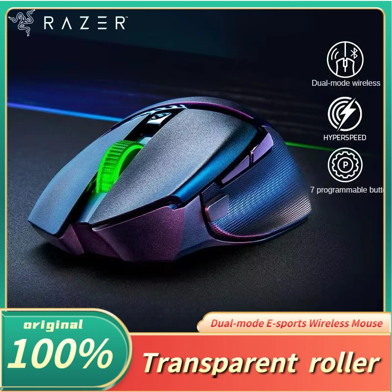

Беспроводная мышь Razer Basilisk V3X Hyperspeed для киберспорта, двухрежимная конструкция, 18000 точек на дюйм, эргономичная, прозрачный ролик, RGB-подсветка