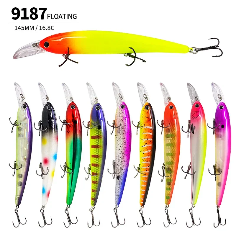 Deep Diving Fishing Lures Long Tongue Board Floating Minnow 145mm 16.8g Luya Bait Fresh Sea Water Bait Artificial Bait