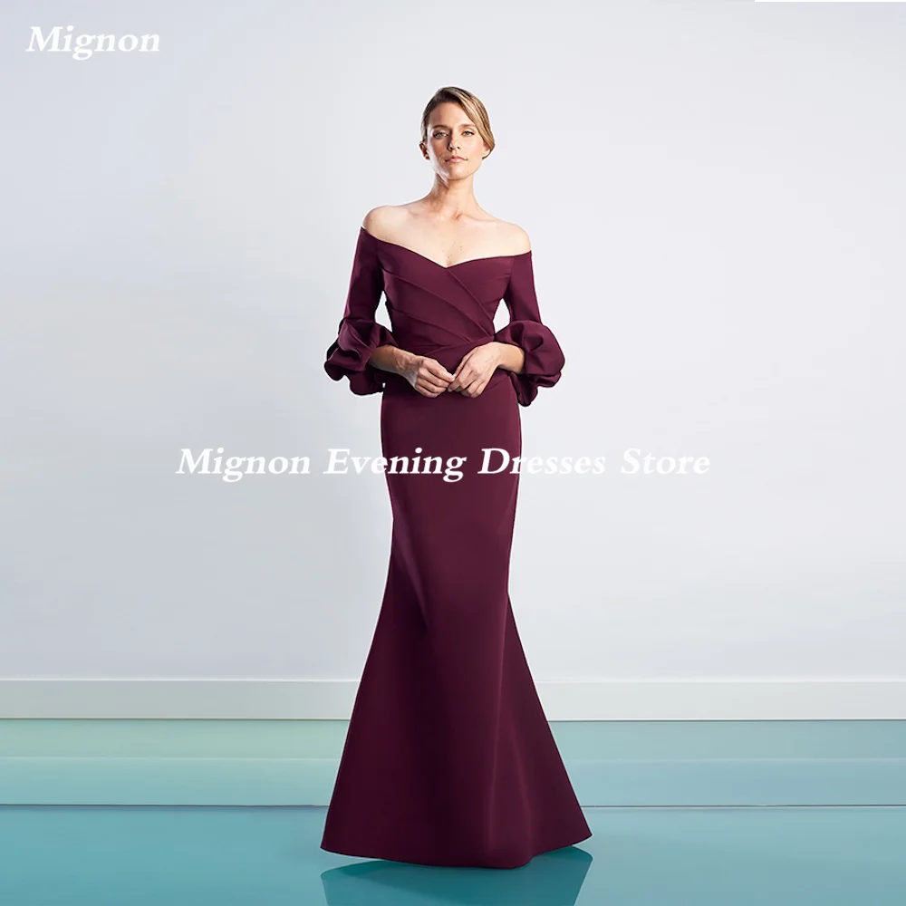 

Mignon Satin Mermaid Off-the-shoulder Formal Prom Gown Floor Length Saudi Evening Formal Elegant Party Dress for Women 2023