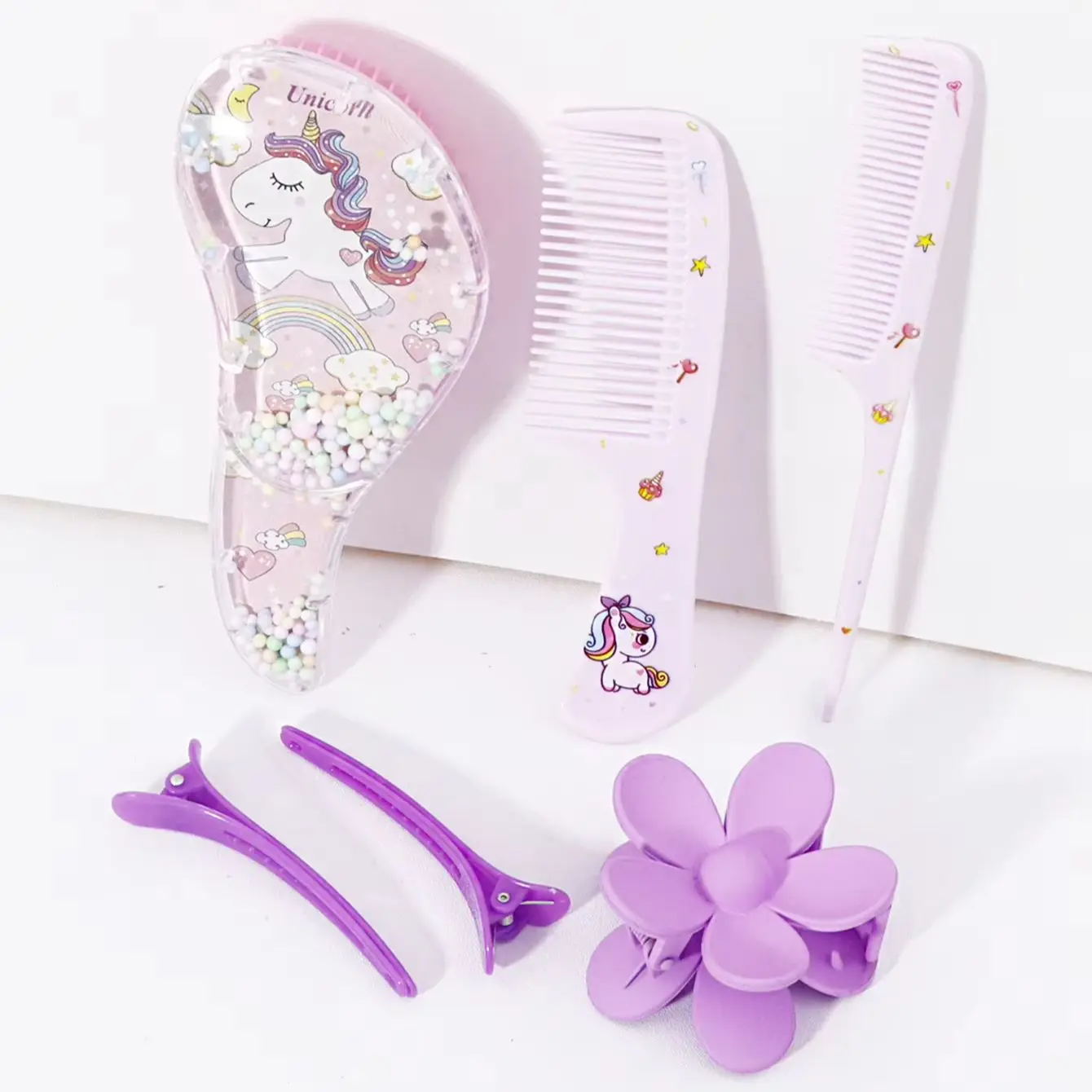 6-piece cute cartoon pattern hair styling set, suitable for all hairstyles and daily use Special for real hair wigs