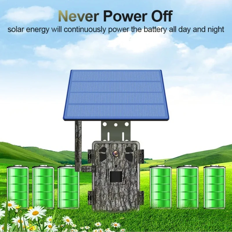 

4G LTE Wildlife Solar Hunting Camera APP Wireless Infrared Night Vision Monocular PIR Detection 2.5K 14MP with Solar Panel