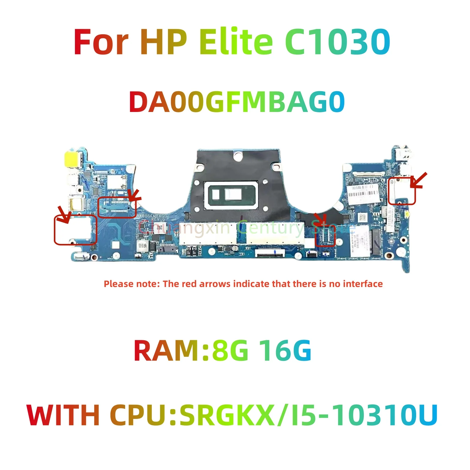 

DA00GFMBAG0 motherboard suitable for HPElite C1030 laptop CPU: I5-10310U RAM: 8G/16G 100% tested and shipped