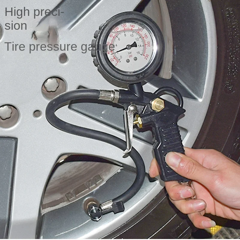 Car Tire High Precision Tire Pressure Gauge Car Convenient Inflatable Head Pressure Gauge Digital Display