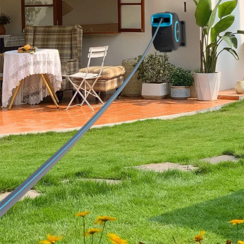 Automatic Retractable Water Hose Stand, Garden Sprinkler and Water Gun Storage Rack, Wall-Mounted Hose Reel 20M/25M/30M