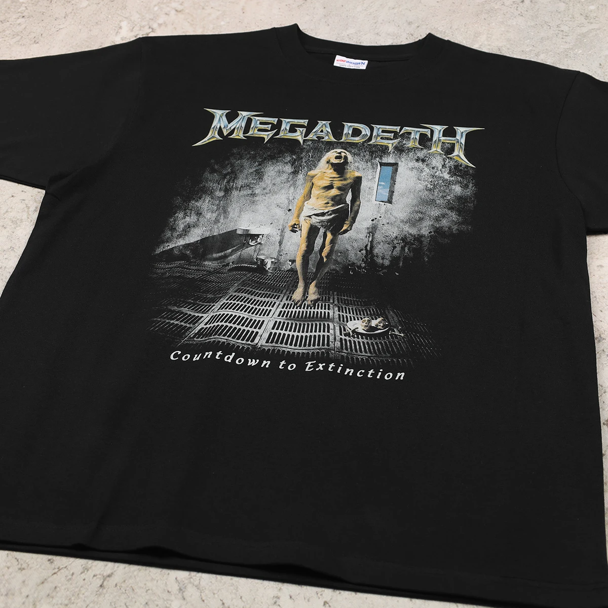 Megadeth Countdown to Extinction T-Shirt Thrash Metal Band Graphic Print Street Retro Black Short Sleeve Washed Men's Tee Shirts