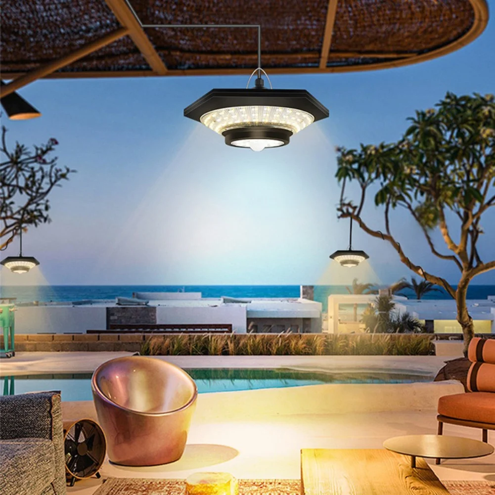 

Многофункциональный солнечный светильник для сарая, 1000 люмен, с пультом ДУ и датчиком движения, водонепроницаемый IP65, для наружного использования и охранного освещения