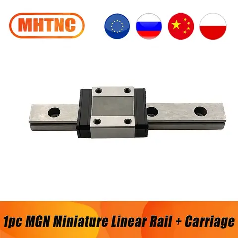 1 pc MGN7 MGN9 MGN12 MGN15 100mm-1000mm  Miniature Linear Rail + MGN-C / MGN-H Slide Carriage KIT 3D Printer Part