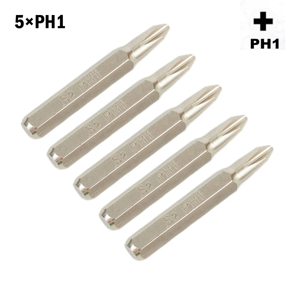 5 Pcs Cross Screwdriver Bits H4×28mm PH0000 PH000 PH00 PH0 PH1 PH2 4mm Hex Shank For Hand Repair Tool