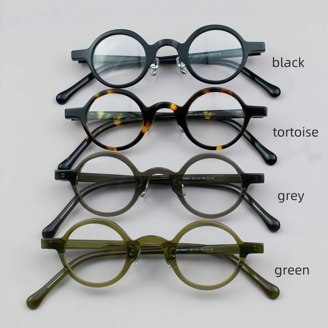 Ацетатная оправа для очков, мужские ретро винтажные круглые очки, женские японские очки, сверхлегкие очки
