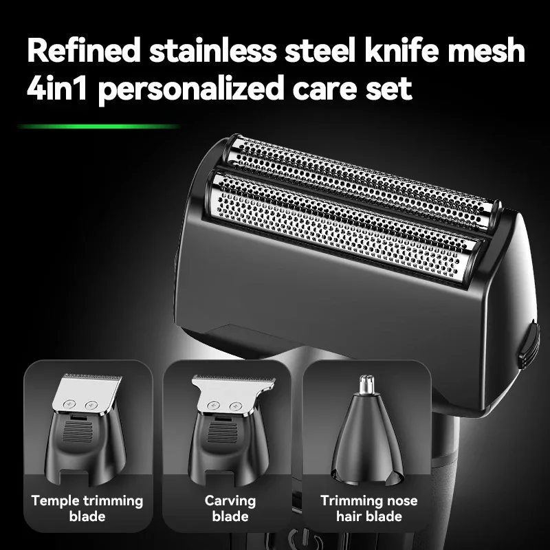 Kemei 4 in 1 Multifunction Foil Shaver Nose Ear Hair Trimmer Cordless Hair Clipper Electric Razor Rechargeable Men Grooming Kit