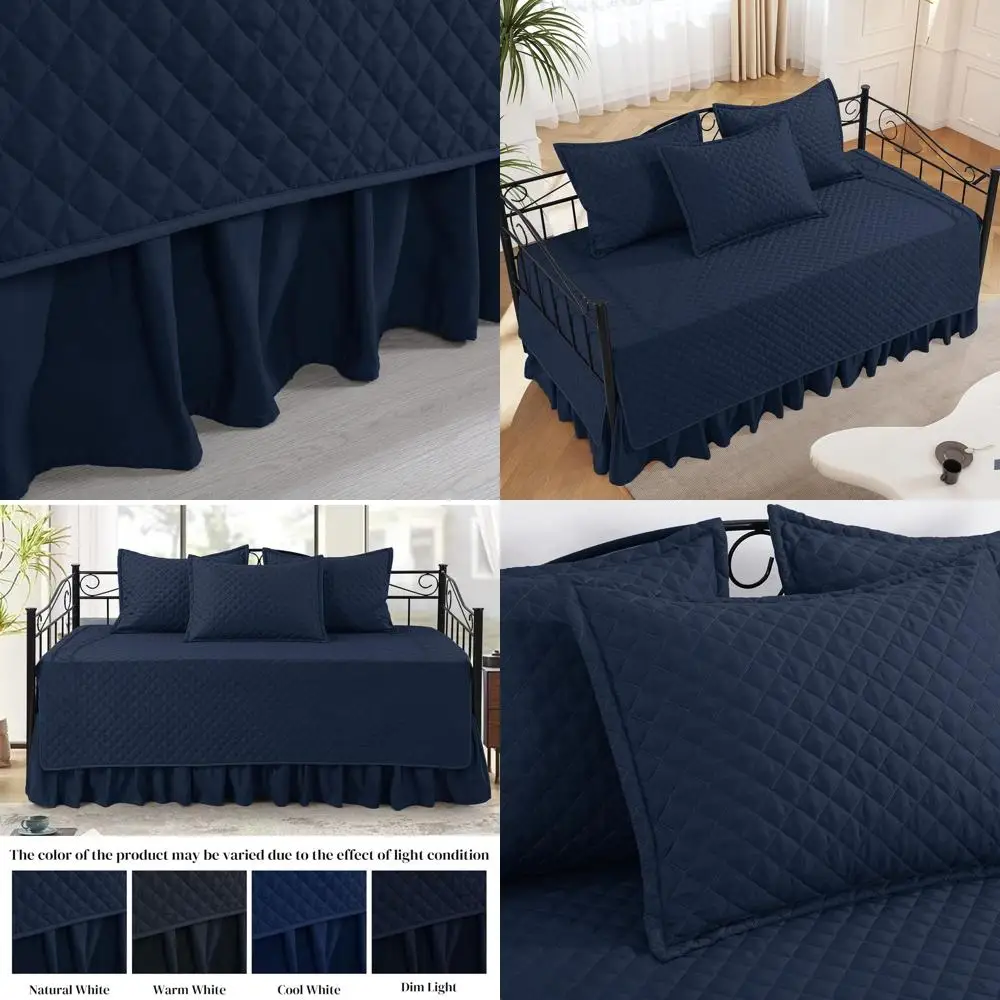 

Комплект постельного белья с кушеской и темно-синей ромбовидной вышивкой из 5 предметов: всесезонный комфорт и постельное белье