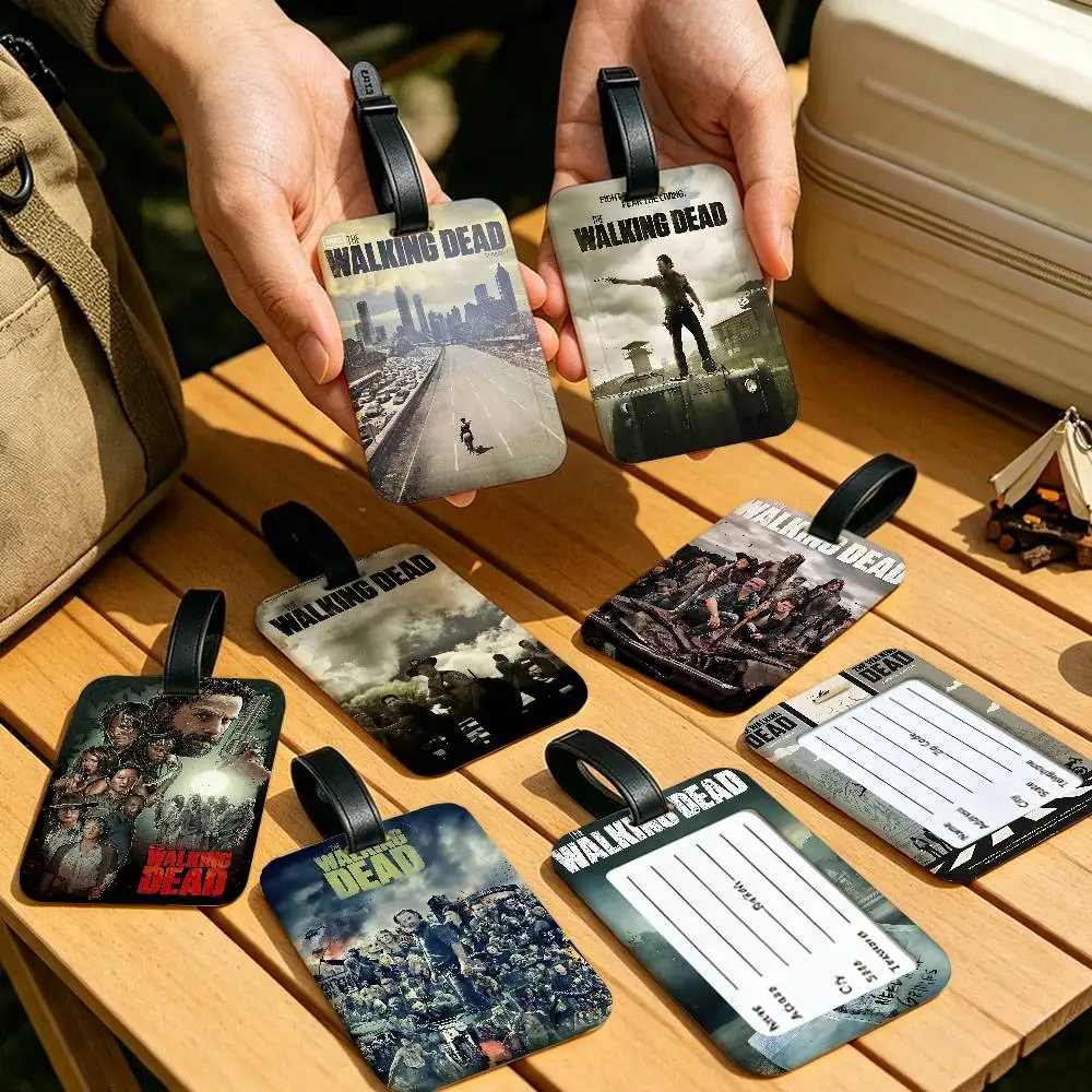 T-The W-Walking Dead Travel Accessory PVC Luggage Tag Anti lost Design Detachable Information Card Sleeve