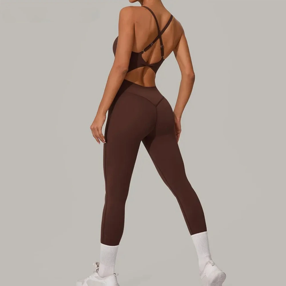 

Women Tracksuit Yoga Set Sports Jumpsuit Sexy Backless One-piece Suit Female Rompers Quick Dry Yoga Clothing Workout Bodysuits