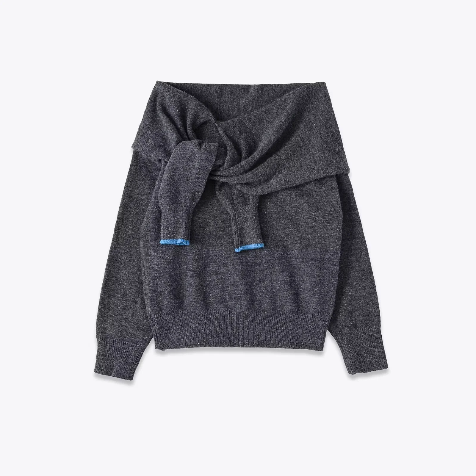 

Retro one-shoulder off-shoulder design long-sleeved knitted sweater 2025 autumn new women's casual fashion simple