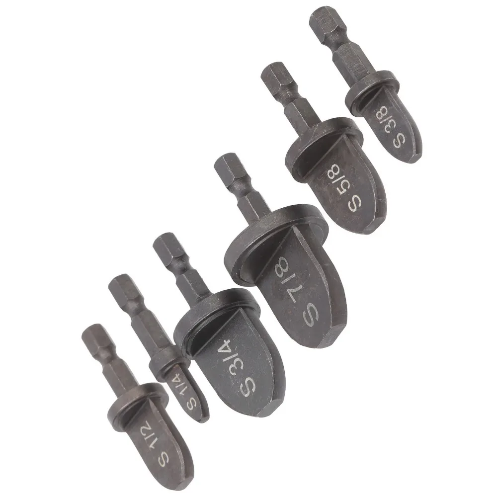 

6 PCS 1/4 inch Hex Shank HVAC Swaging Tool Soft Copper Tubing 1/4" to 7/8" Bits Copper Tube Expander Bearing Steel Material