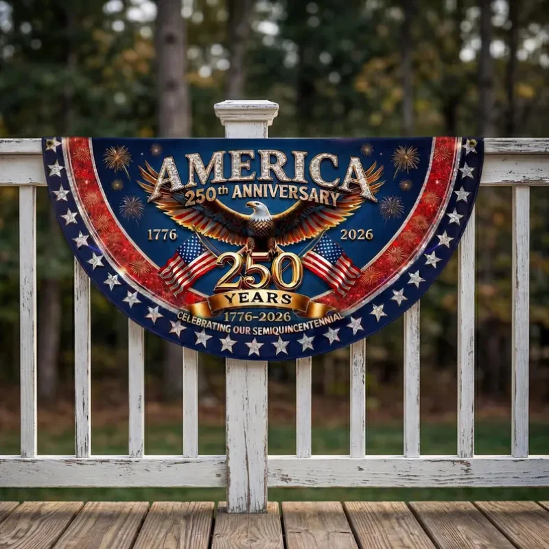 VIKAMA 250th Anniversary Flag Banner Patriotic Eagle Flag Independence 250th Anniversary Decoration Home Decor