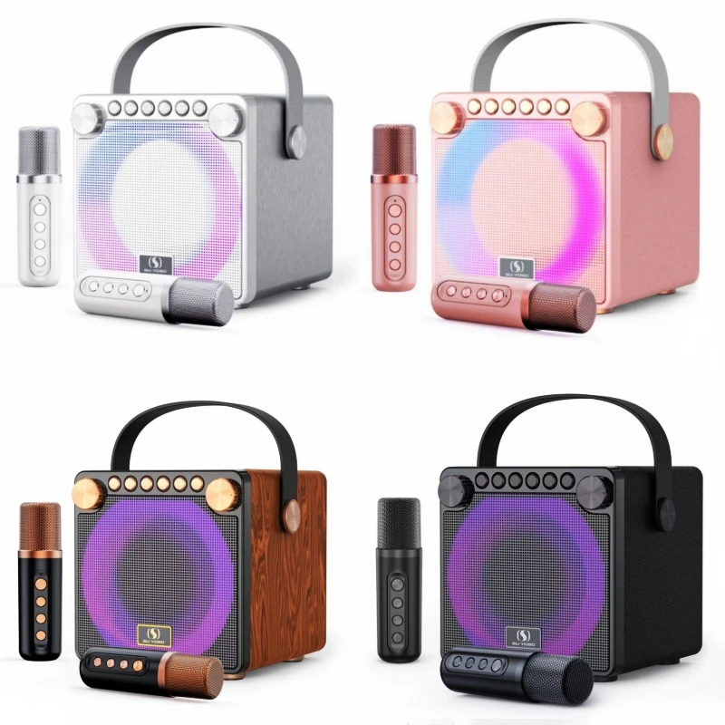 

100W Karaoke Machine with 2 Microphones Portable Wireless Bluetooth Speakers for Adult/child Singing Family Party K-kong Set