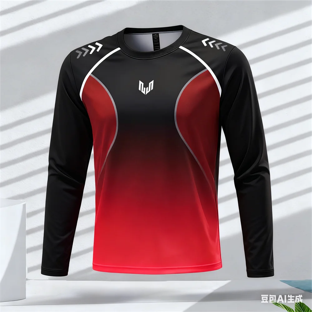 

Outdoor Sports Men's T Shirt Badminton Tennis Workout Clothing Casual O-neck Long Sleeve Tops Fashion Unisex Tees Loose Pullover