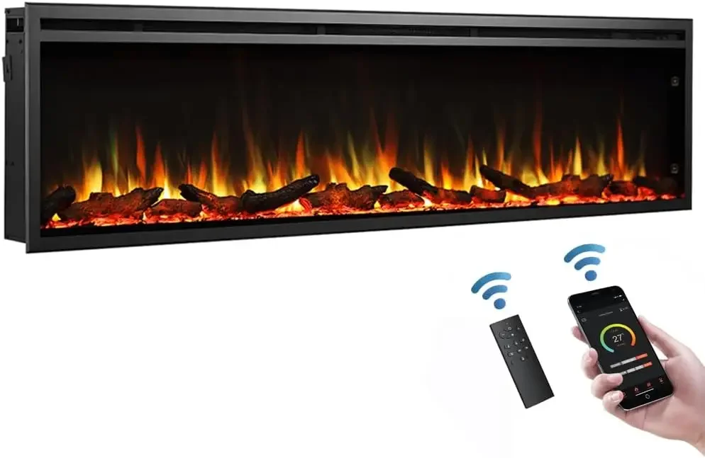 Austin in Wall Recessed & Wall Mounted Electric Fireplace (72