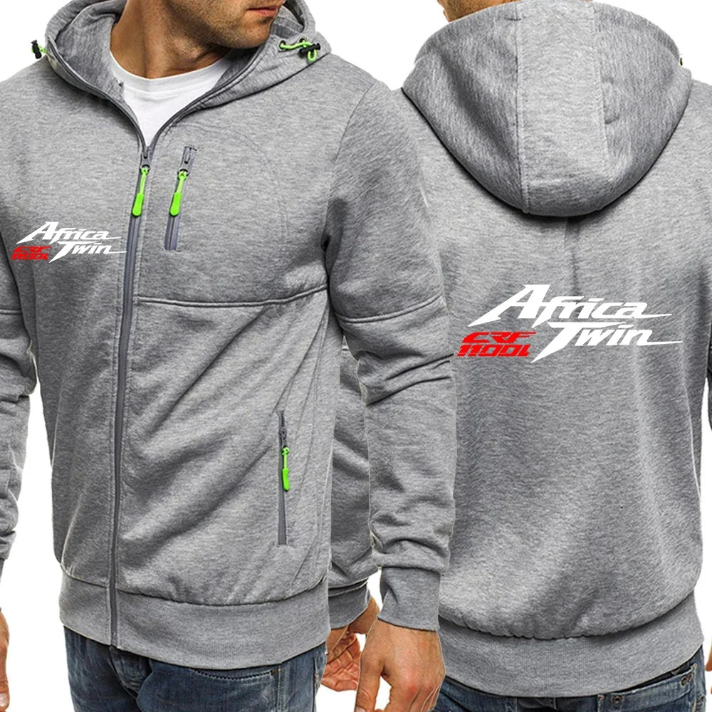 2024 Africa Twin Crf 1000 L Crf1000 Logo Print Cardigan Hooded Sweatshirt Spring Autumn Mens Streetwear Casual Zip Loose Hoodies