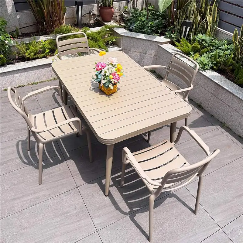 

Leisure aluminum alloy tables and chairs can be placed in the outdoor courtyard, outdoor combination table, chair