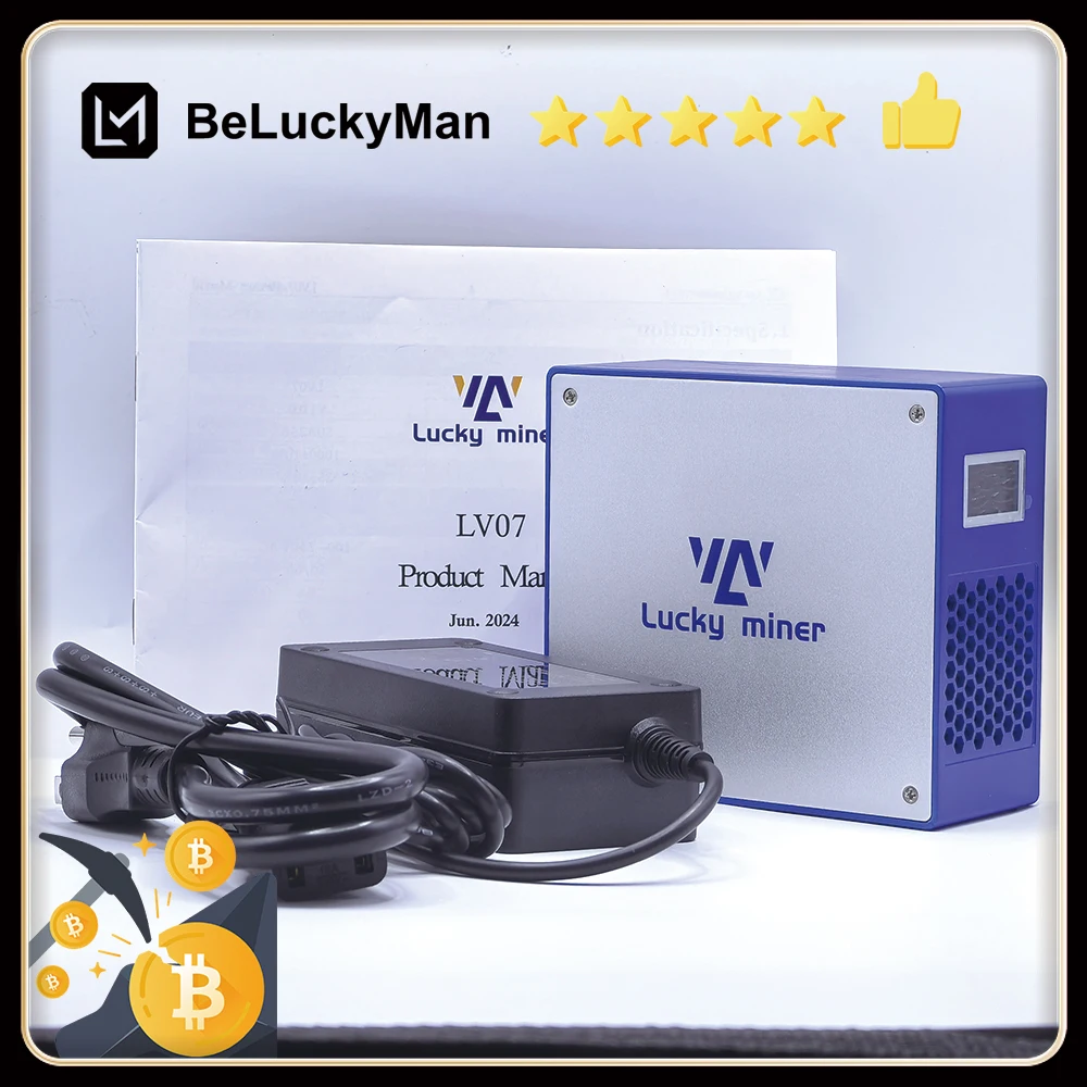 Lucky miner LV07 Bitcoin Miner ASIC Mining 1TH/S  BM1366 SHA256 25W BTC BCH BSV Crypto Mining Silent Solo Miner Lottery Miner