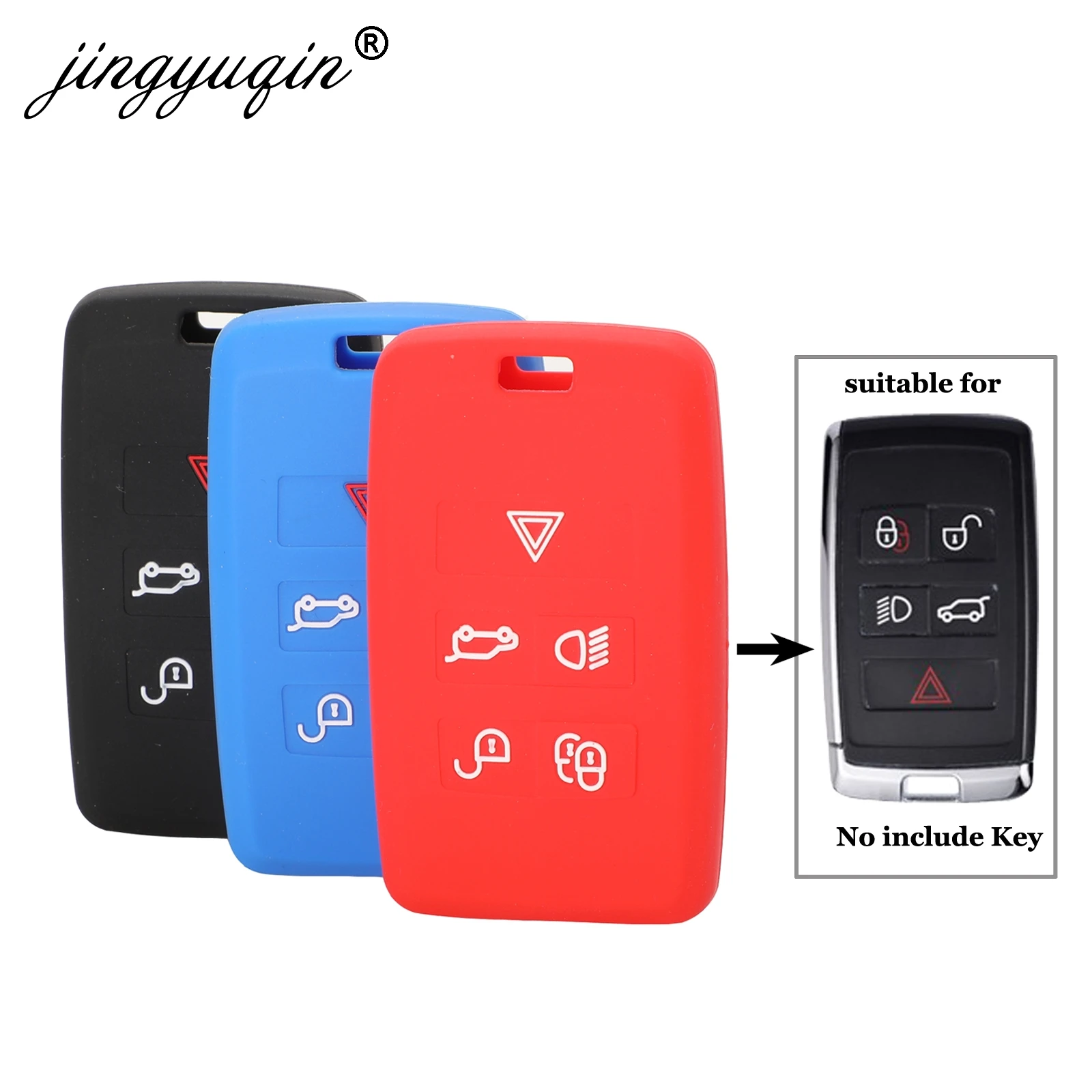 jingyuqin 30pcs New Silicone Car Key Case For Land Rover Discovers 4 5 Range Rover Evoque Freelander 2 Velar for Jaguar E-Pace