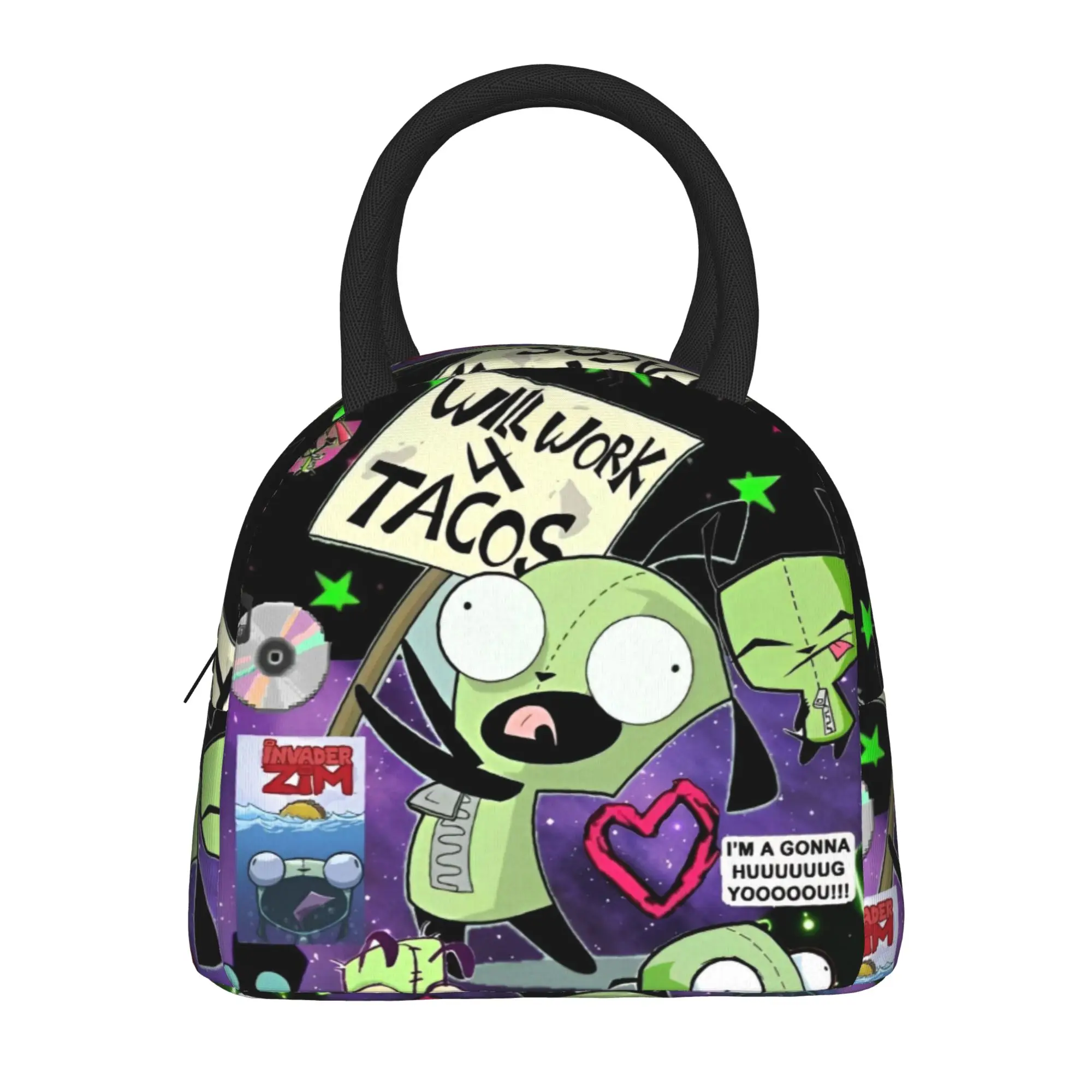 Invaders Zim Gir Insulated Lunch Bag Cooler Bag Meal Container  Portable Tote Lunch Box Food Storage Bags - view 2