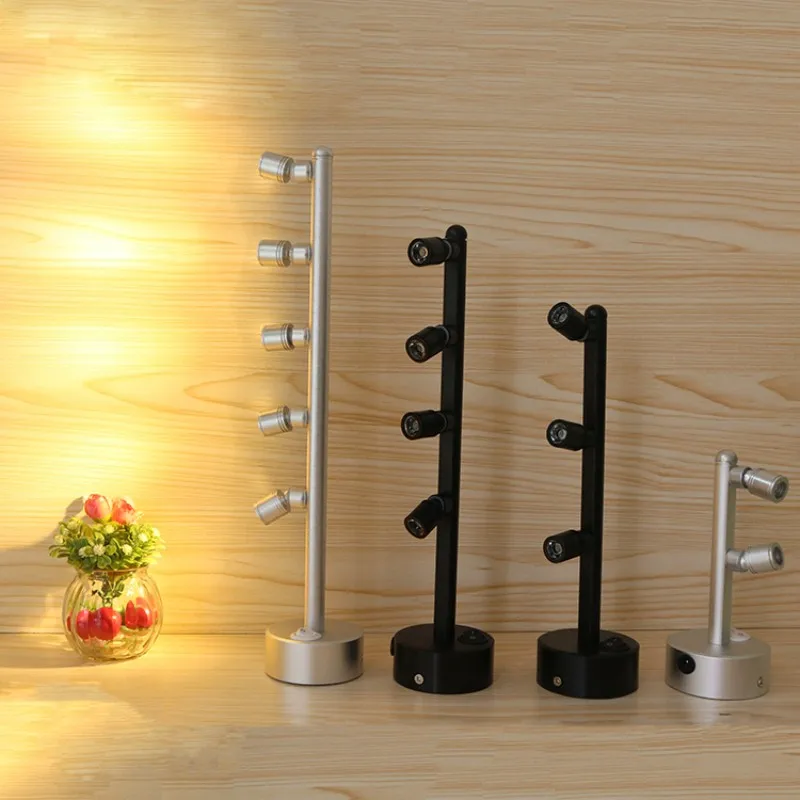 Multi-head Spotlight Jewelry Display Case Led Charging Multi-pole Spotlight Energy-saving  Exhibition Hall Light Rechargeable Ba
