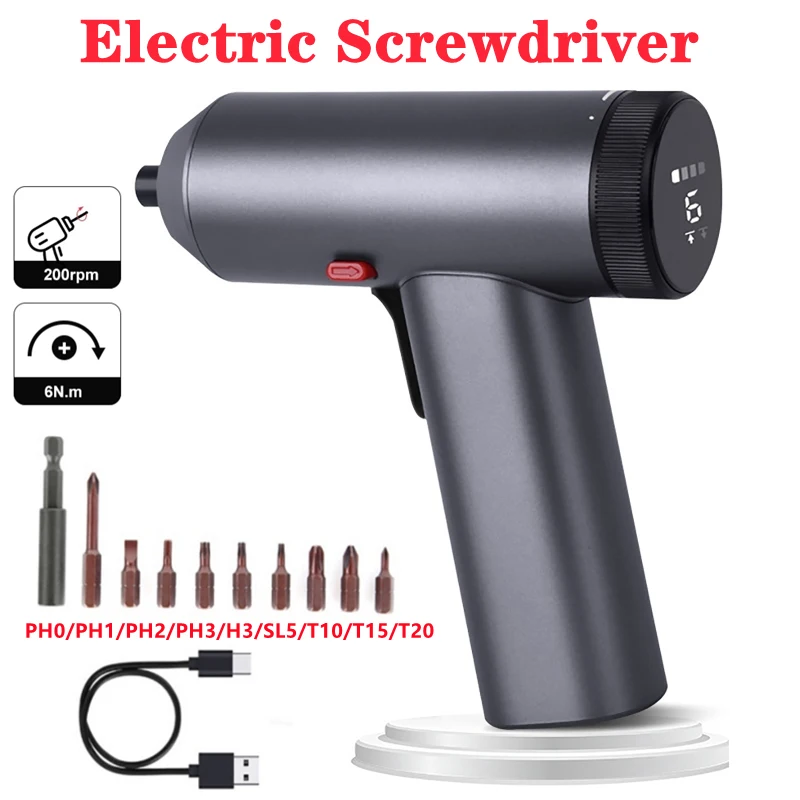 Electric Screwdriver Six-speed Rechargeable Cordless Screwdriver Powerful Impact Wireles Screwdriver Drill Electric Screw Driver