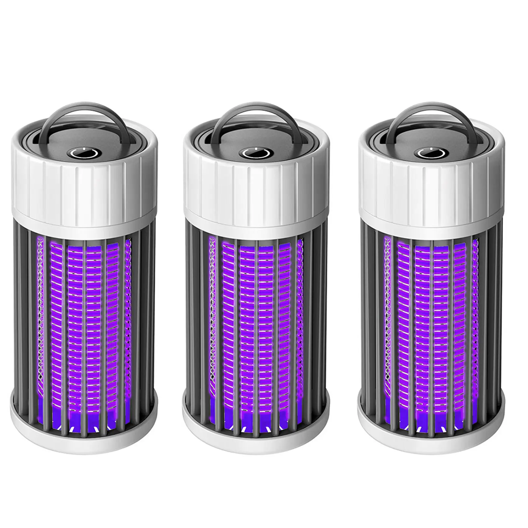 abjo-3x-虫よけライト＆誘引トラップ＆ledキャンプランタン、usb-ソーラー充電式、虫よけトラップ（グレー）
