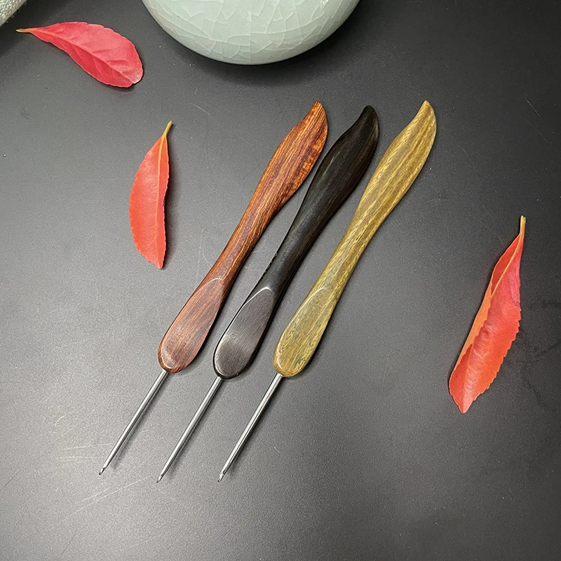 

Fanshi Sandalwood Hand-polished Stainless Steel Crochet Head DIY Crochet Knitting Doll Sweater Shoe Tool