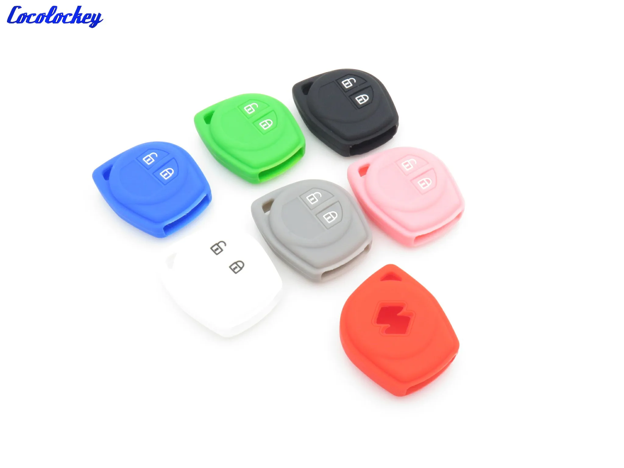 Cocolockey Silicone Rubber Key Fob Cover Case Fit For SUZUKI SWIFT SX4 ALTO VITARA IGNIS JIMNY Splash Remote Key 2 Buttons