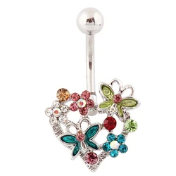 Heart butterfly flower belly ring fashion body jewelry Lady piercing Retail 14G 316L surgical steel Nickel-free TAIERS