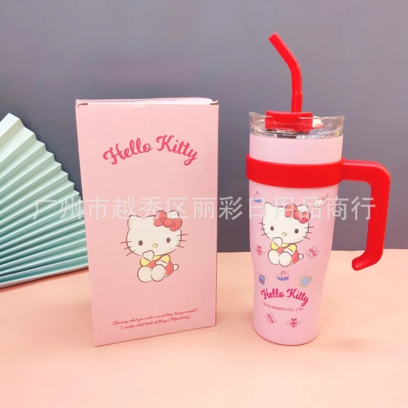 

Sanrio, Hello Kitty Cinnamoroll Kuromi, Большой Термос для Mac, милая мультяшная изоляция 1200 мл, водная фотография, подарок на день рождения