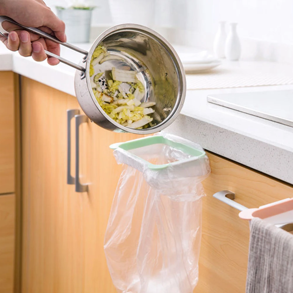 

Kitchen Hanging Rack Heavy Duty Plastic Garbage Bag Holder For Cabinet Door Back With Towel Drain Function