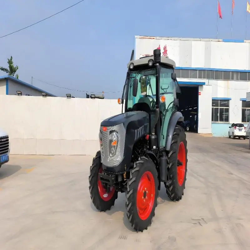 โรงงาน Outlet 100hp 4wd การเกษตรล้อรถแทรกเตอร์ Agricolo Motoculteur การเกษตร Luxury Air-Conditioned Cockpit