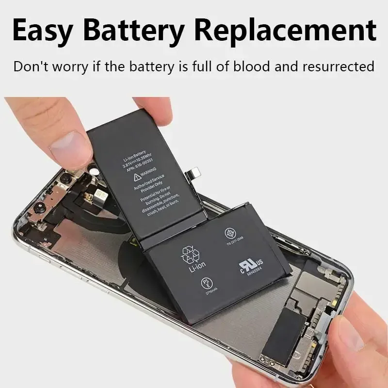 XDOU 2024 New Phone Battery For IPhone X IPhoneX With Free Repair Tools Kit 2716mAh  High Capacity Bateria Replacement