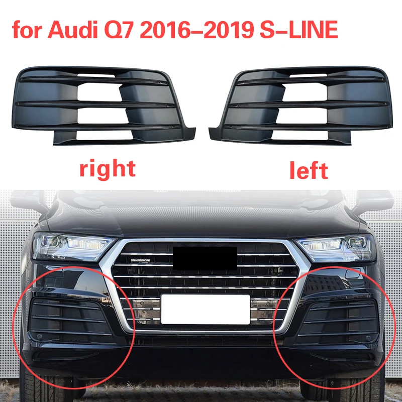 4M0807681D 4M0807682D for Audi Q7 2016-2019 S-LINE Grid of fog lamp shade under front bumper lamp of automobile fog lamp frame