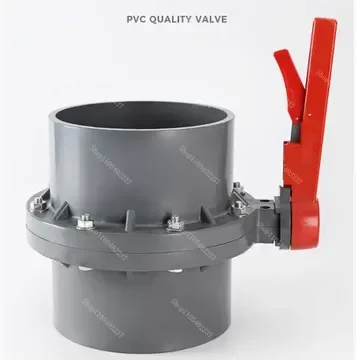 DN110 PVC Butterfly Valve, One Piece Body for Seawater Aquaculture Pipe System, Corrosion Resistant Plastic Valve