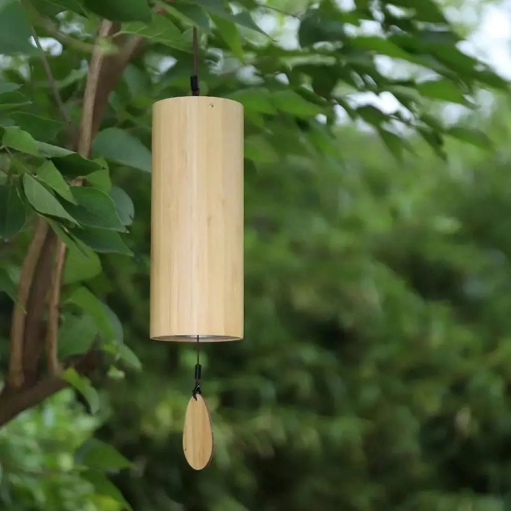 Creative Natural Sound Bamboo Wind Chimes Wind Blows Four Seasons Wind Bell Maple Leaf Figure Pendant Wind Chimes Outdoor Use