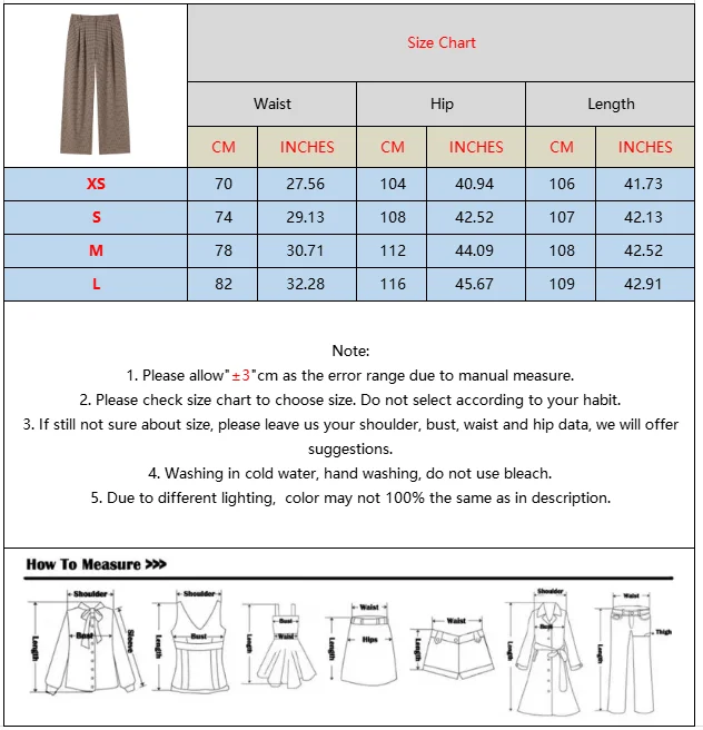 BSAY 2026 Neues Vintage Damen-Karomuster 2-teiliges Outfit mit Stehkragen, doppelreihiger, kurzer Jacke und weitem Hosenbein, lässiger Anzug – Detail 2