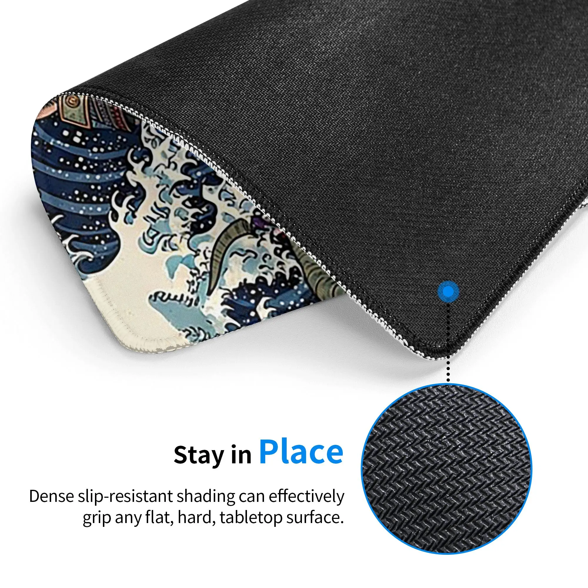 Samurai Cat Riding A Dinosaur Mouse Pad Computer Keyboard Mouse Mat Gamer PC Laptop Desk Mat Office Table Mats