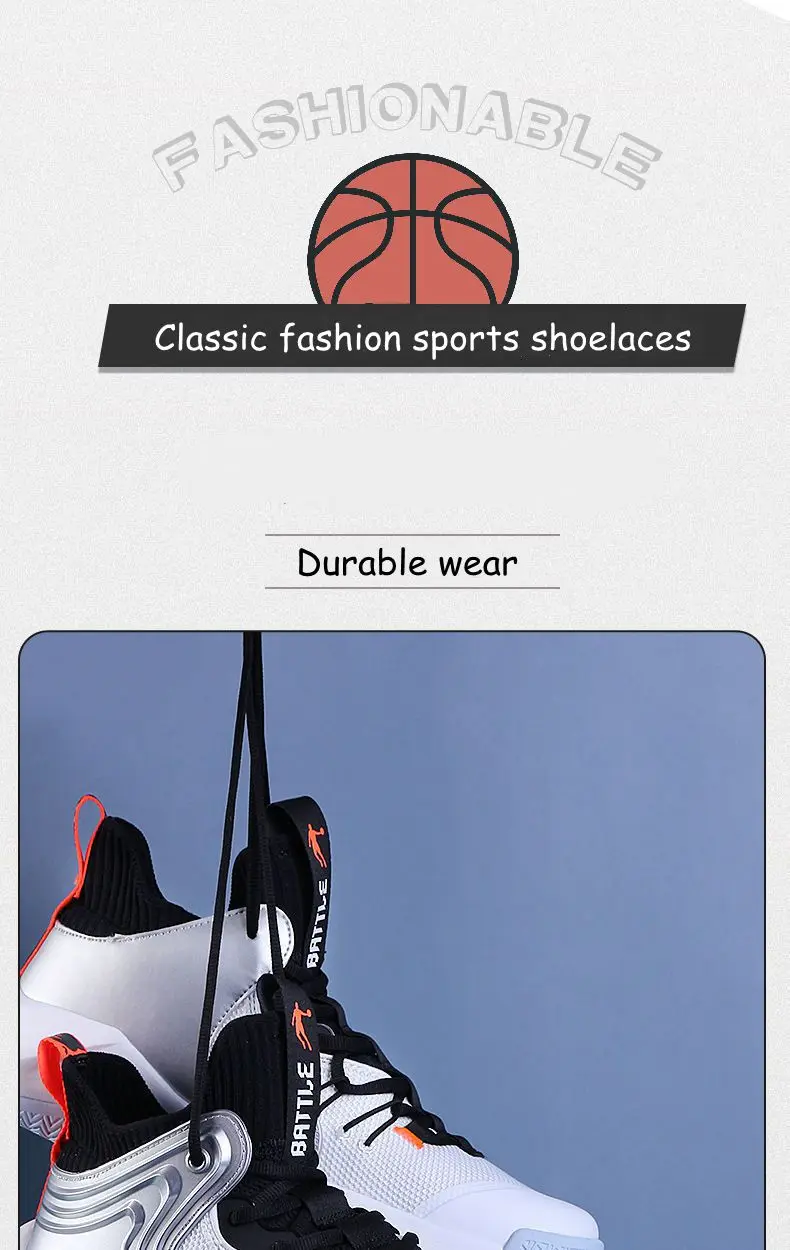 Runde Schnürsenkel Basketball-Sneaker Schnürsenkel Schwarz Weiß Herren Damen Freizeit-Sportschuhe Schnürsenkel Weiß Schwarz – Detail 13