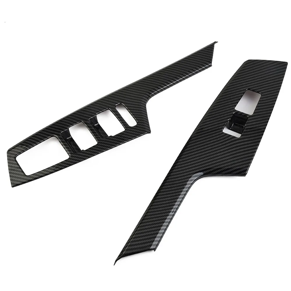 Carbon Fiber Style 7 Pieces Interior Door Handle Bowl Cover Trim Compatible with For Kia EV6 2021 and Later ABS Replacement