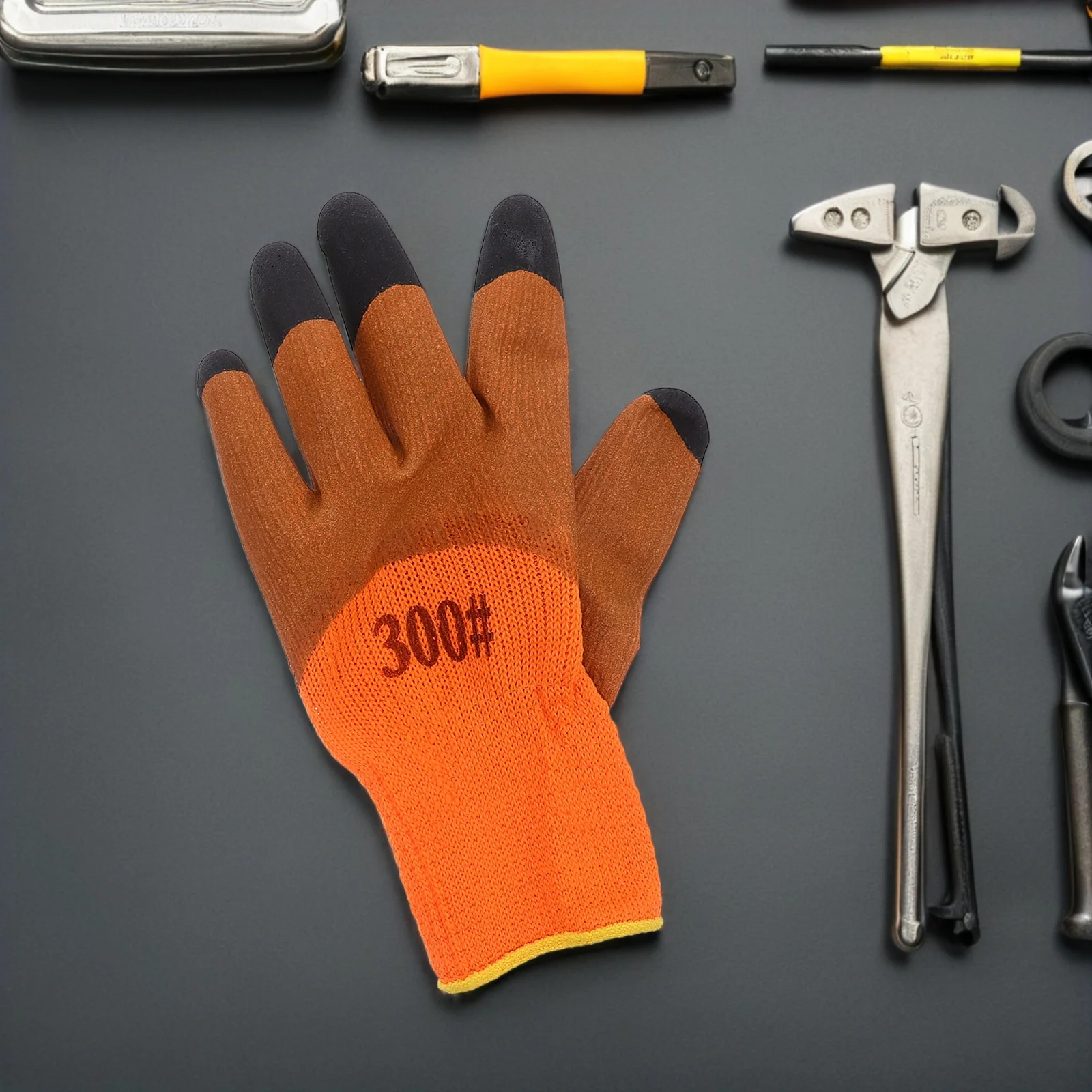 10 Pairs Work Gloves Warm Labor Protection Thermal Mens Cold Weather Car Washing Construction Orange Men's Insulated