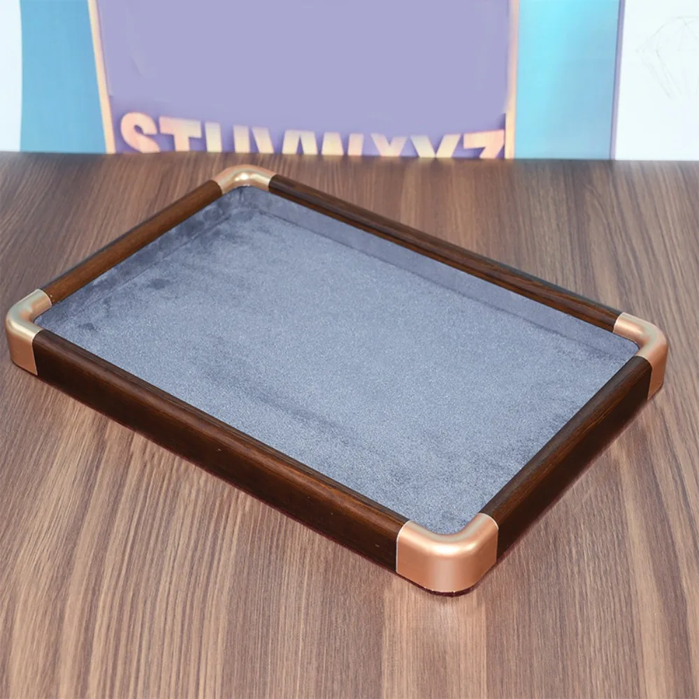 

Velvet Wooden Jewelry Tray Large Capacity Necklaces Bracelets Jewelry Display Tray Earrings Rings Storage Box